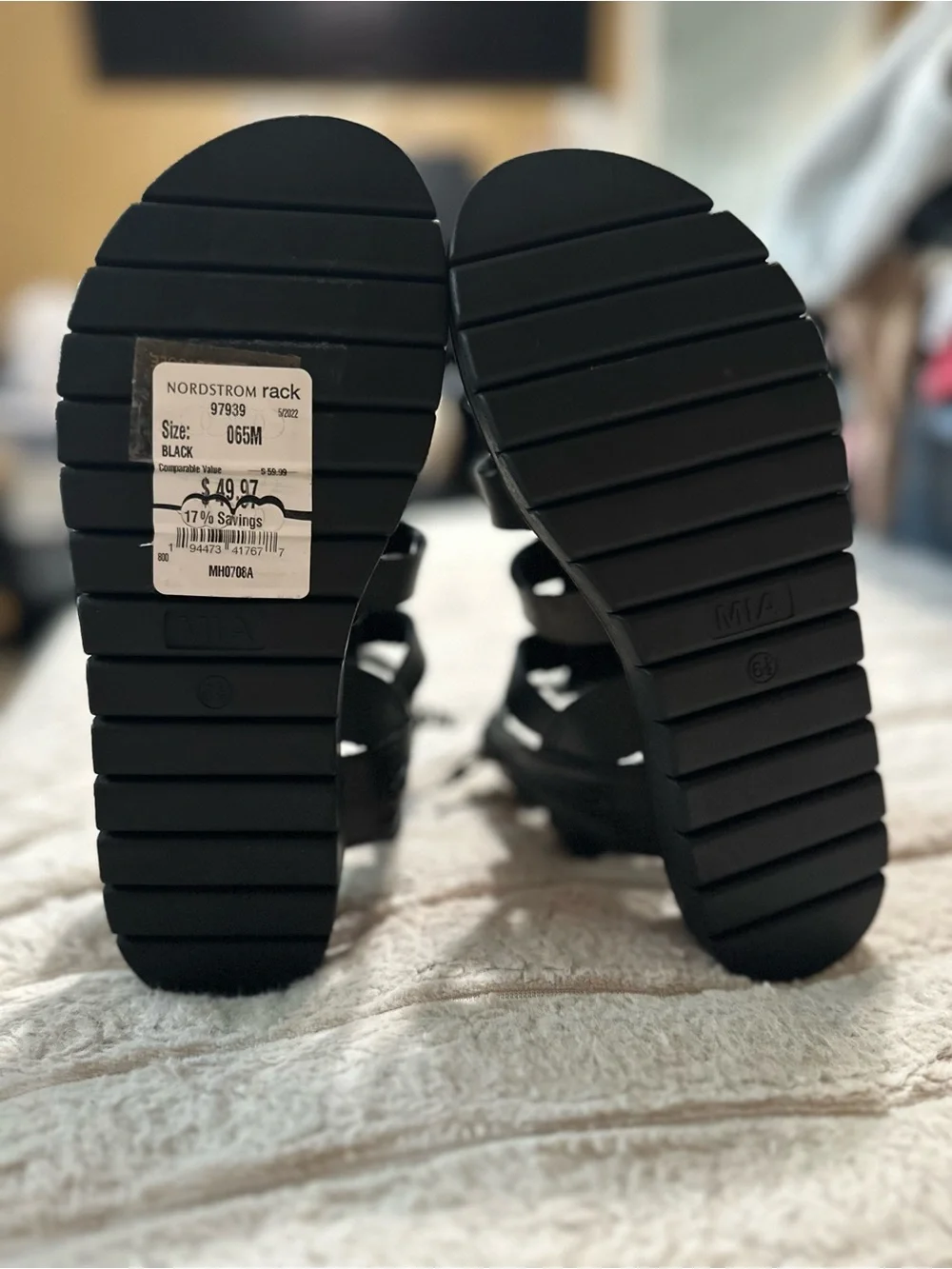 MIA Black Gladiator Sandals